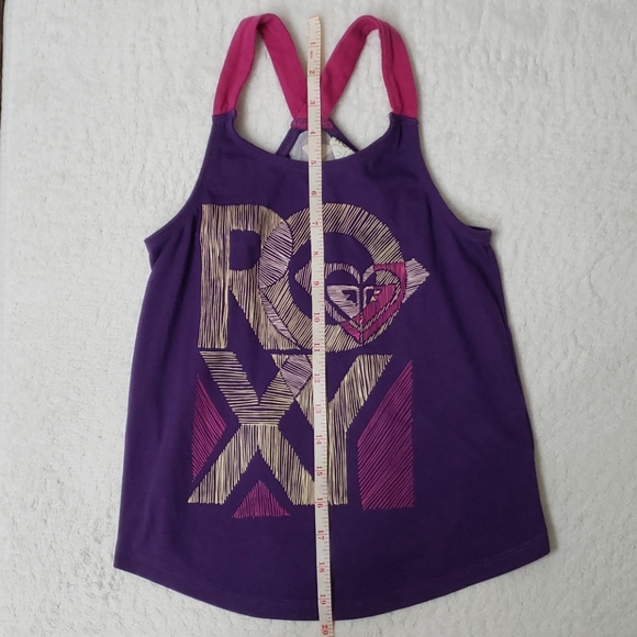 Girls Roxy 7 racerback cute purple tank - Picture 4 of 8
